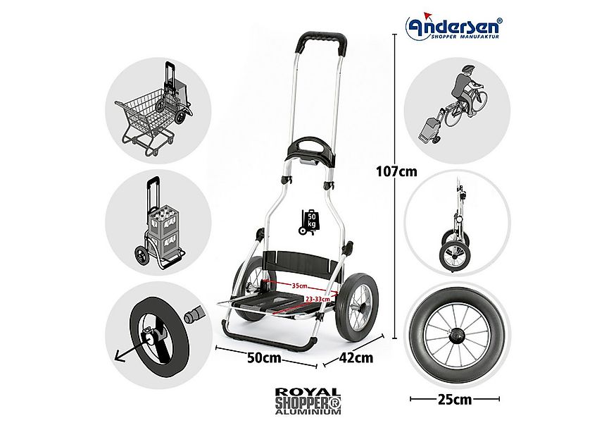 Andersen Einkaufstrolley Exklusiv Royal Shopper Milla schwarz 54L, klappbar günstig online kaufen