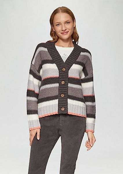 s.Oliver Strickjacke Gestreifte Strickjacke mit Knopfleiste günstig online kaufen