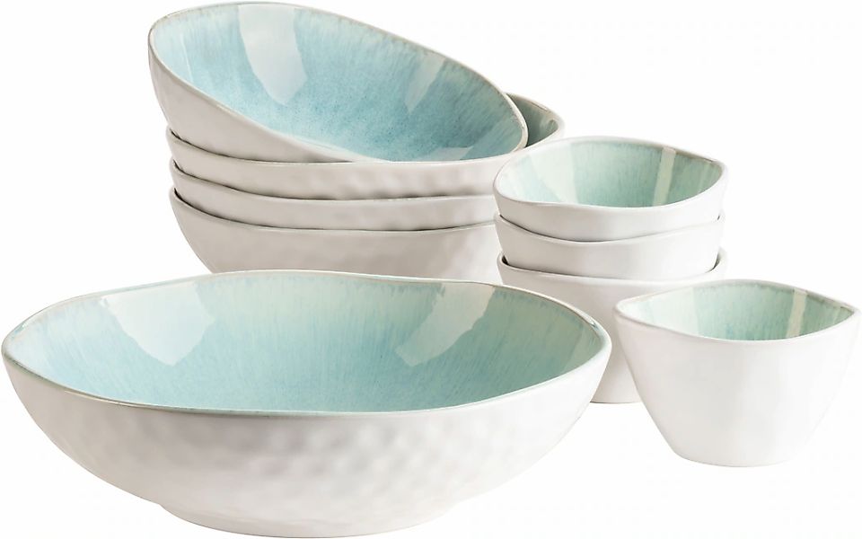 MÄSER Salatschüssel "FROZEN, Salatschüssel-Set, Steinzeug" 9 Stk. aus Stein günstig online kaufen