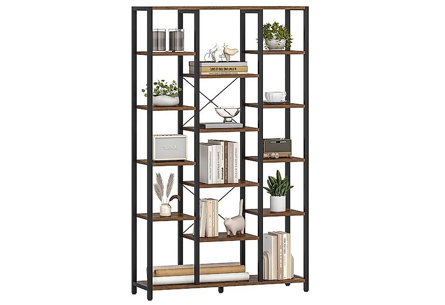 HZUANERI Bücherregal Standregal mit 6 Ebenen und 15 Verstellbare offene Abl günstig online kaufen