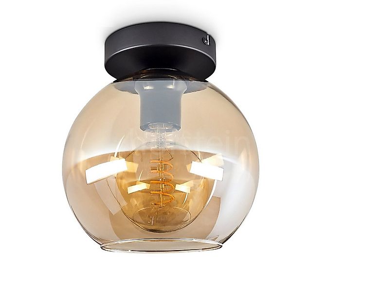 hofstein Deckenleuchte »Cesaro« Deckenlampe aus Metall/Glas in Schwarz/Bern günstig online kaufen