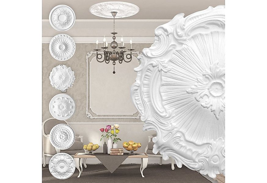 marbet design Wanddekoobjekt R-07 (Stuckrosette aus EPS Styropor, weiß, Zie günstig online kaufen