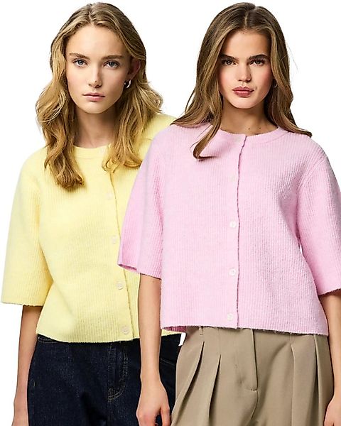 pieces Strickjacke (Spar-Set, 2er-Pack) Rippstrick-Cardigan mit kurzen, vol günstig online kaufen