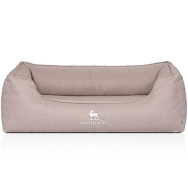 Knuffelwuff Hundebett Luisa Orthopädisch Velours M-L 85 x 63cm Beige günstig online kaufen