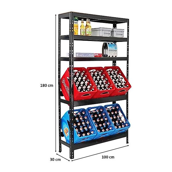 PROREGAL® Flaschenregal Getränkekistenregal BODENSEE für 6 Kästen + 3 Ablag günstig online kaufen
