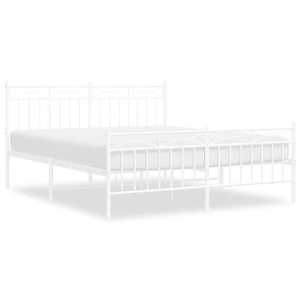 vidaXL Bettgestell mit Kopf- und Fußteil Metall Weiß 150x200 cm Modell 1319 günstig online kaufen