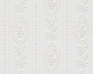 Bricoflor Romantische Tapete in Weiß Florale Barock Tapete mit Glitzer Idea günstig online kaufen
