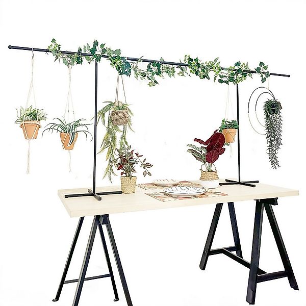 Spetebo Dekoobjekt Deko Tischgestell in schwarz mit Fuß - Länge 220-250 cm günstig online kaufen