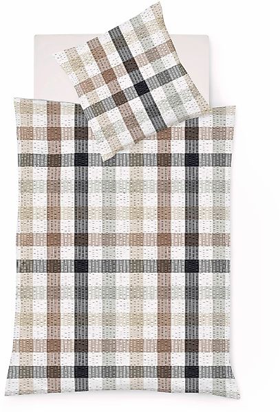 fleuresse Bettwäsche 2 Stk. tlg. Feine buntgewebte Seersucker-Bettwäsche mi günstig online kaufen