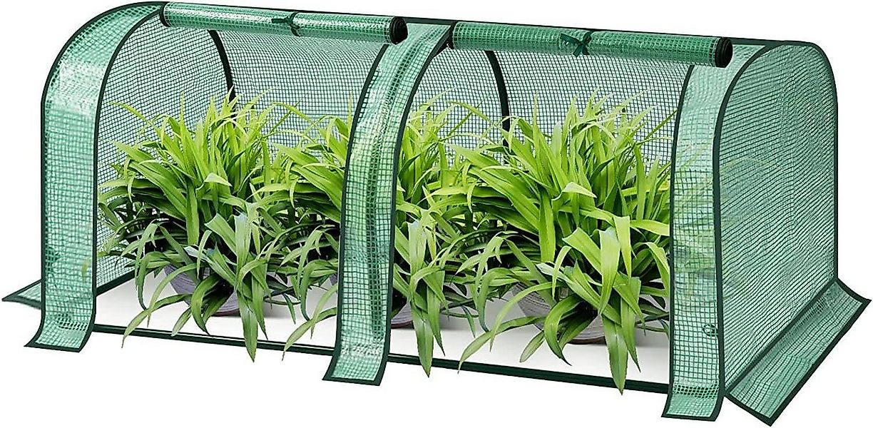 Woltu Gewächshaus, PE halbtransparent 130 g/m² 130x60x50 cm Grün günstig online kaufen