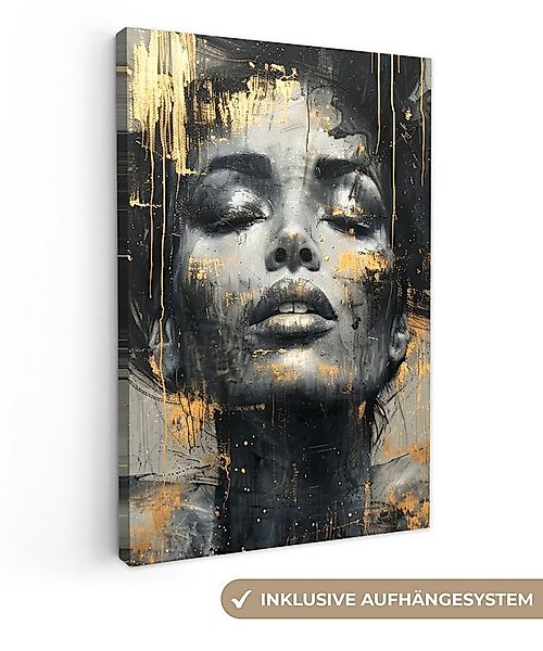 OneMillionCanvasses® Leinwandbild Frau - Kunst - Gold - Abstrakt - Glamour, günstig online kaufen