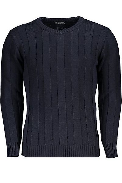 U.S. GRAND POLO Strickpullover Blauer Herren-Pullover: Langer Arm, Rundhals günstig online kaufen