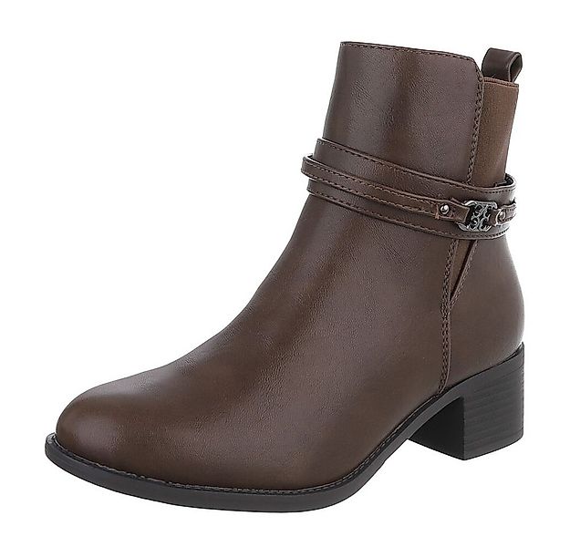 Ital-Design Eleganter Ankle Boot mit Riemen für Damen Stiefelette (90598511 günstig online kaufen