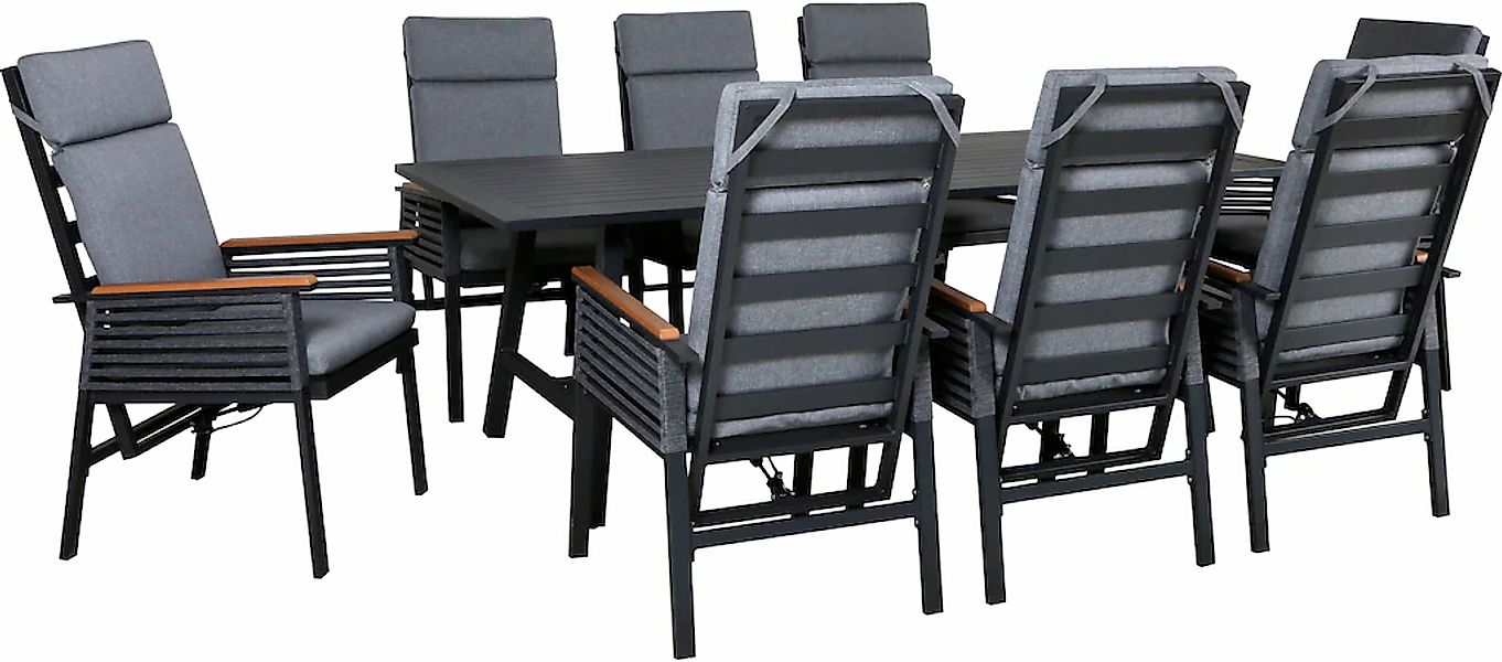KONIFERA Garten-Essgruppe "Edessa Komfort" Set, 8x Stuhl mit Rückenverstell günstig online kaufen