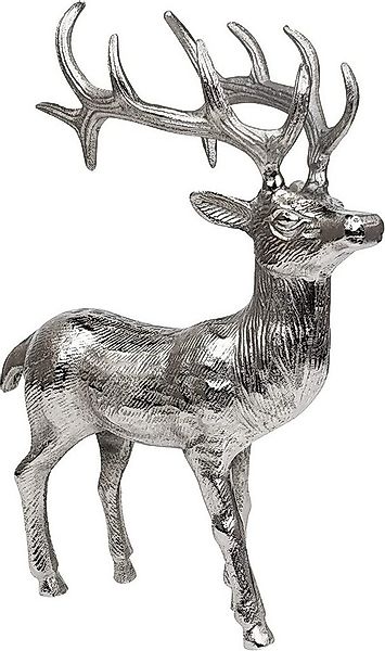 MichaelNoll Dekofigur Hirsch Deko - Stehend - Rentier Aluminium Silber Deko günstig online kaufen