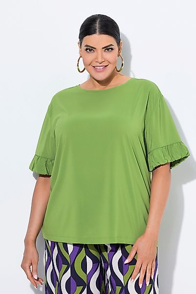 Ulla Popken T-Shirt T-Shirt Materialmix Oversized günstig online kaufen