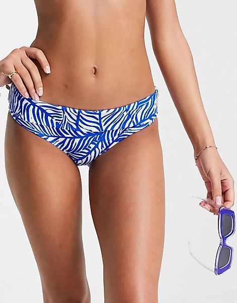 Figleaves – Cape Cod – Gefaltetes Bikiniunterteil in Kobaltblau günstig online kaufen