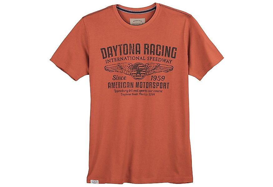 redfield Rundhalsshirt Redfield T-Shirt Übergröße Daytona Racing koralle günstig online kaufen