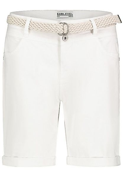 SUBLEVEL Bermudas Kurzes Design mit Flechtgürtel günstig online kaufen