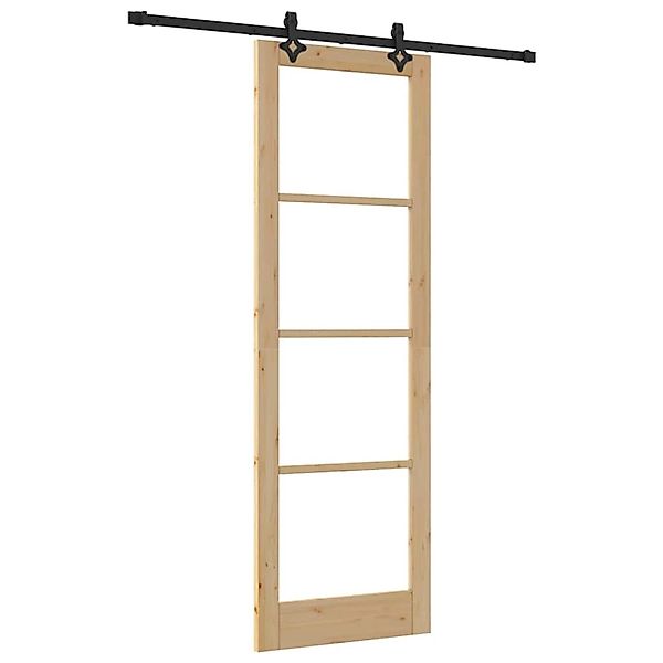 vidaXL Schiebetür ORKDAL Braun 78 x 232 cm Holz und Metall 3332163 günstig online kaufen