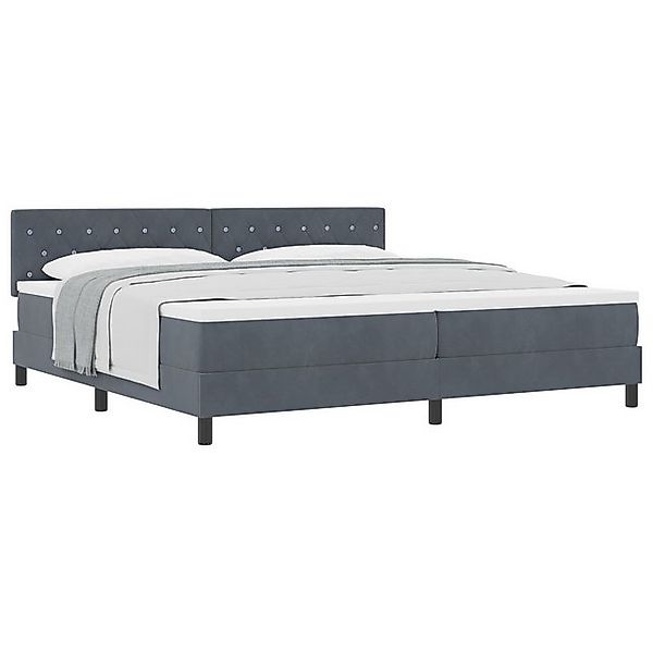 vidaXL Bett Boxspringbett mit Matratze Dunkelgrau 200x200 cm Samt (1-tlg) günstig online kaufen