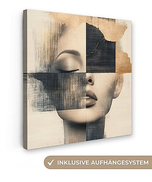 OneMillionCanvasses® Leinwandbild Gold - Frau - Rechtecke, Fotodruck (1 St) günstig online kaufen