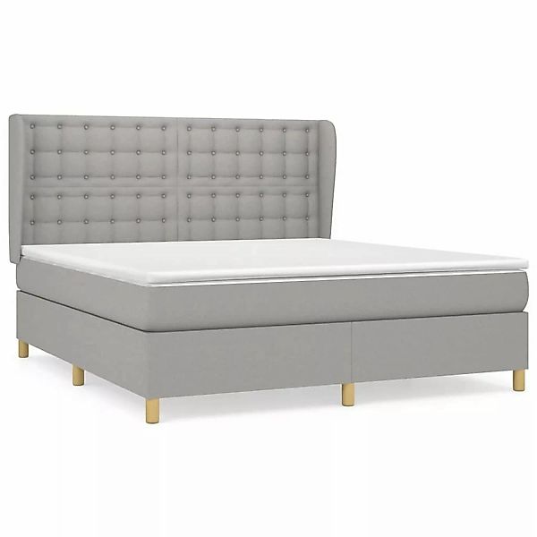 vidaXL Boxspringbett mit Matratze Hellgrau 180x200 cm Stoff1372924 günstig online kaufen