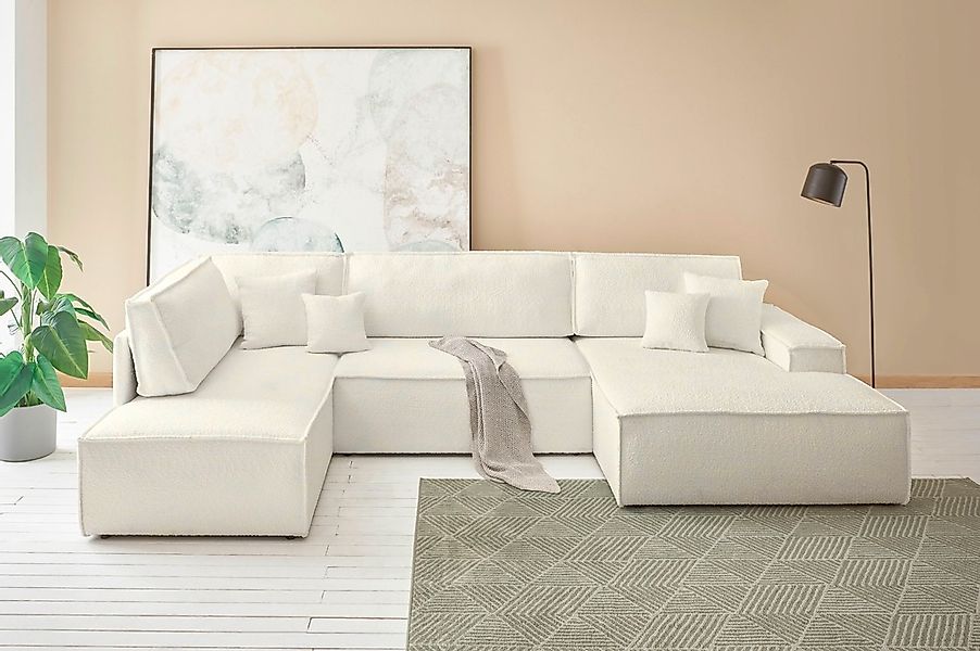 andas Wohnlandschaft "FINNLEY, U-Form XXL 329 cm, Schlafsofa, Schlaffunktio günstig online kaufen