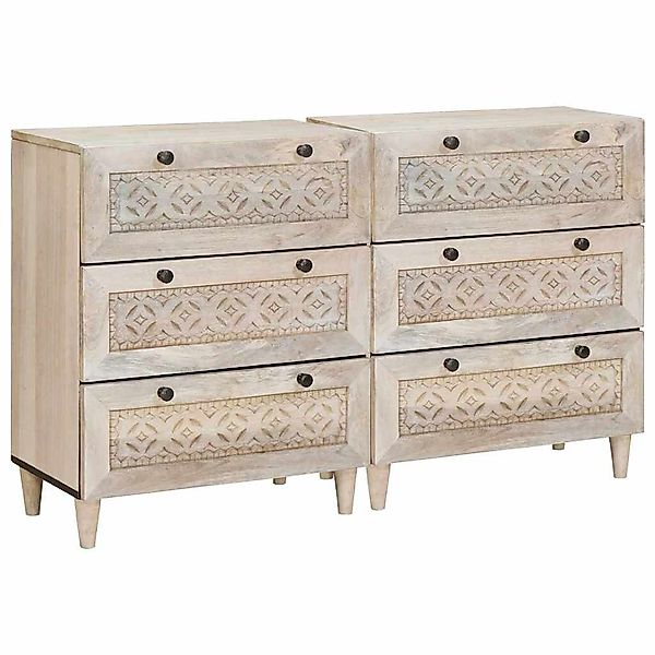 vidaXL Fächerschrank Sideboard 2 pcs Weiß günstig online kaufen