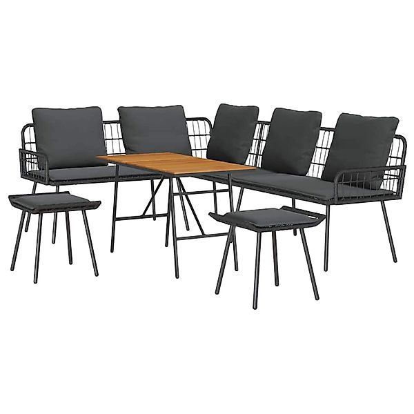 vidaXL Garten-Sofa-Set 4-Tlg Schwarz Poly Rattan 3328654 günstig online kaufen