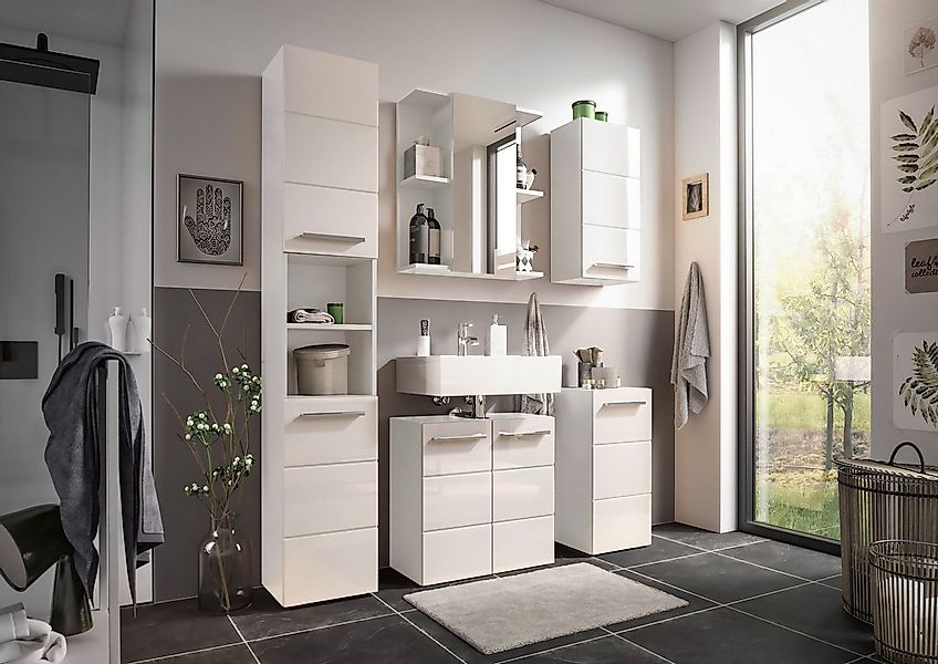 moebel-dich-auf Badmöbel-Set Vail, (Set 1, 5-St., Hochschrank, Spiegelschra günstig online kaufen