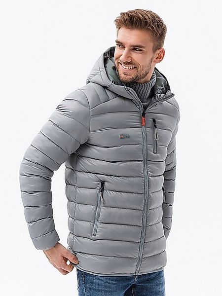 OMBRE Steppjacke Herren Steppjacke mit Kapuze - grau V2 C549 XL günstig online kaufen