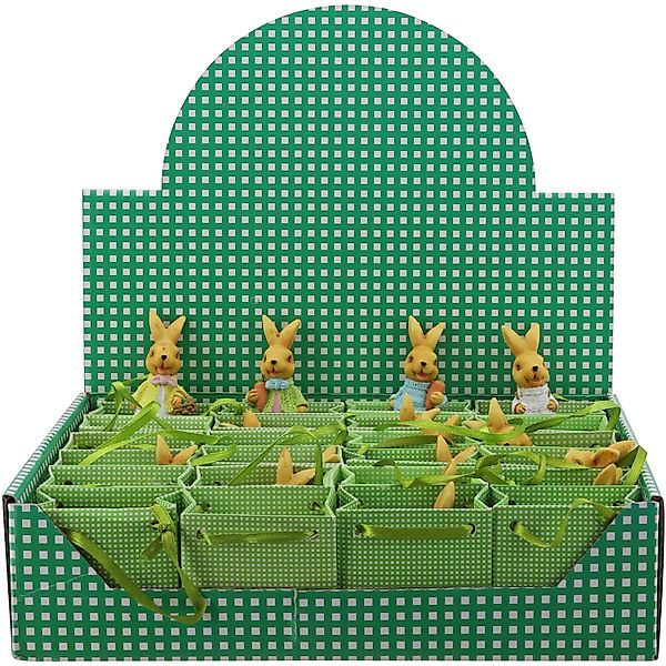 Deko-Hase in Tasche Ø 3 cm x 5,5 cm Grün günstig online kaufen