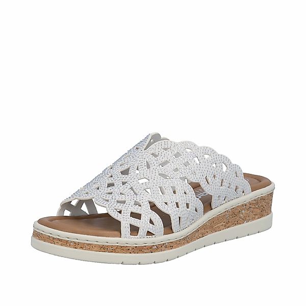 Rieker Pantolette Sommerschuh, Hausschuh, Keilabsatz, mit Glitzersteine günstig online kaufen