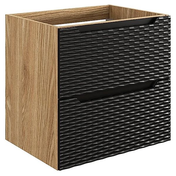 Lomadox Waschbeckenschrank OLUO-56-BLACK Waschtischunterschrank, 60cm, Eich günstig online kaufen