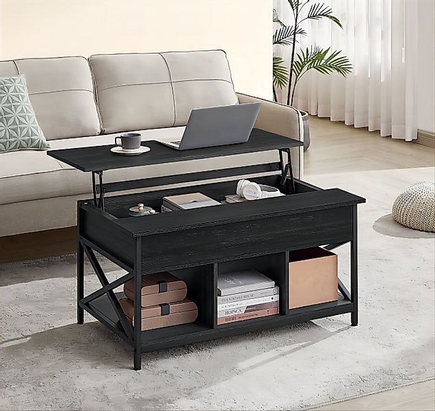 VASAGLE Couchtisch, höhenverstellbar, versteckter Stauraum, 60 x 100/120 x günstig online kaufen