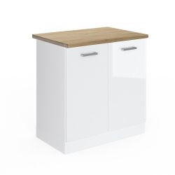 Vicco Spülenunterschrank R-Line, Weiß Hochglanz/Weiß, 80 günstig online kaufen