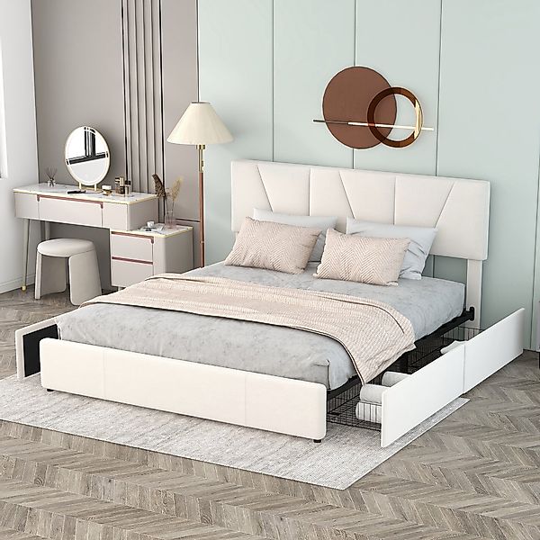 Flieks Polsterbett, Doppelbett Massives Holzbett Samt günstig online kaufen