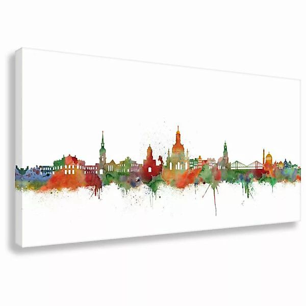 Skyline Von Dresden - Light - Leinwand - Kunstdruck - Bild günstig online kaufen