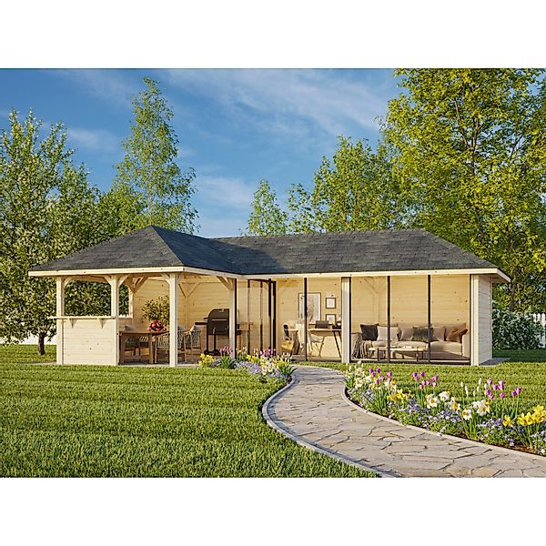 Palmako Pavillon Bianca Set 520 Slide Plus 876 x 588 cm Lackiert Weiß FSC® günstig online kaufen