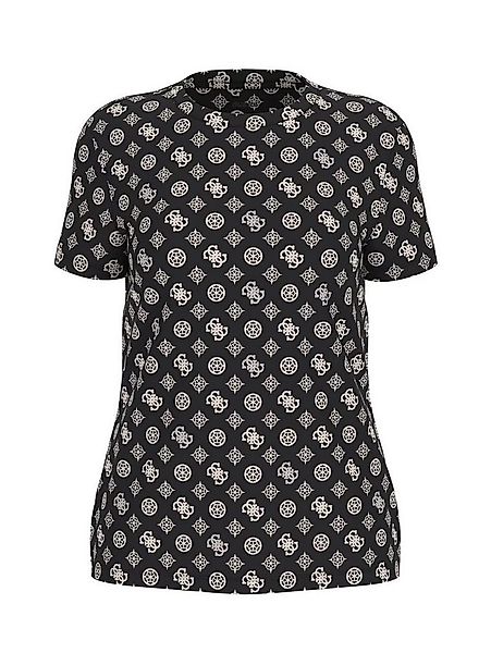 Guess T-Shirt – T-Shirt mit All-Over-Logo, Strasssteindetails - Rundhalsaus günstig online kaufen