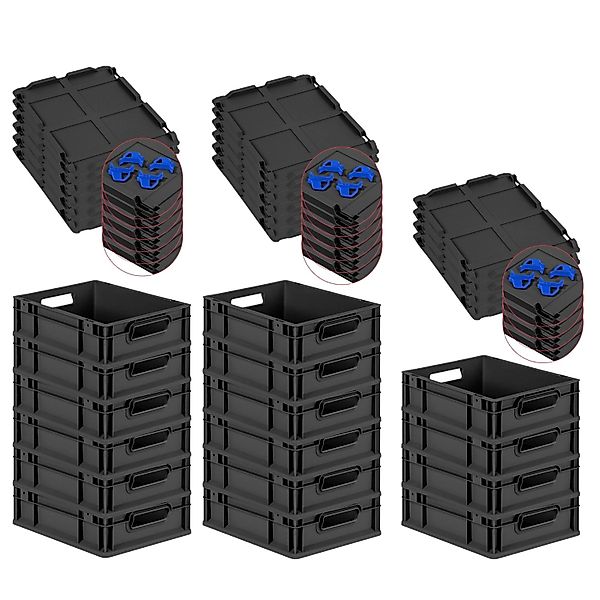 PROREGAL SuperSparSet 16x Eurobox Nextgen Grip Mit Auflagedeckel Und Blauen günstig online kaufen