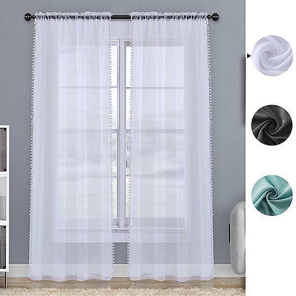 BYSURE Vorhang, Stangendurchzug (2 St), halbtransparent günstig online kaufen