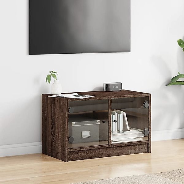 vidaXL TV-Schrank TV-Schrank mit Glastüren Braun günstig online kaufen