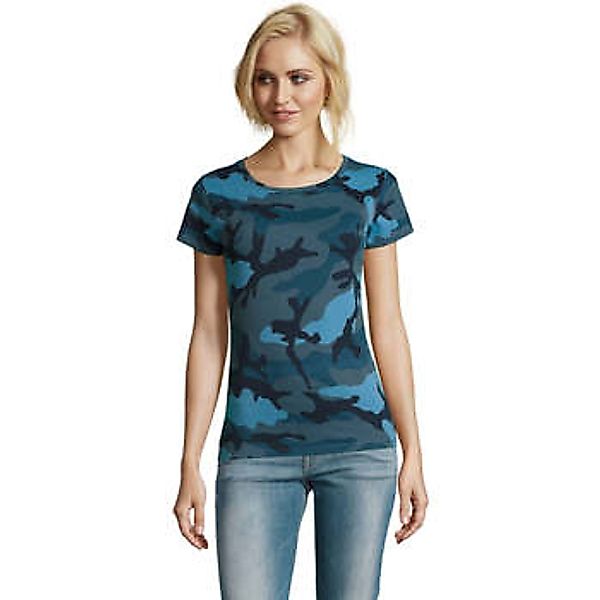 Sols  T-Shirt CAMISETA camuflje  mujer CUELLO REDONDO de algodón günstig online kaufen