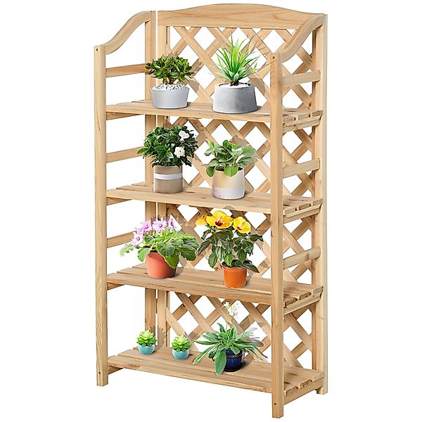 Outsunny Pflanzenregal für den Außenbereich, Klappbare Balkonblumenkiste mi günstig online kaufen