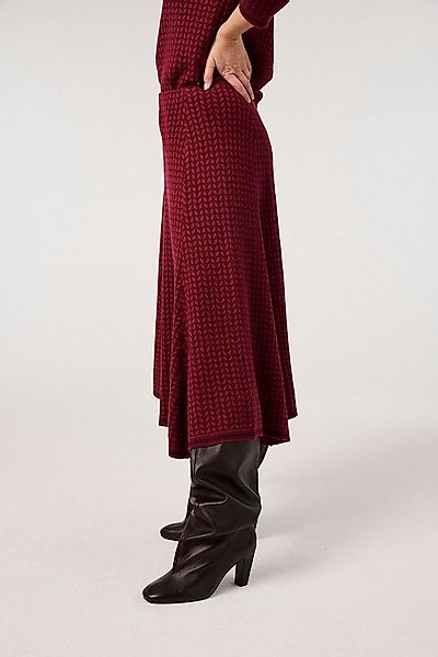 Himalaya Clothing A-Linien-Rock Damen mit feinem Blattmuster - Jerseyrock a günstig online kaufen