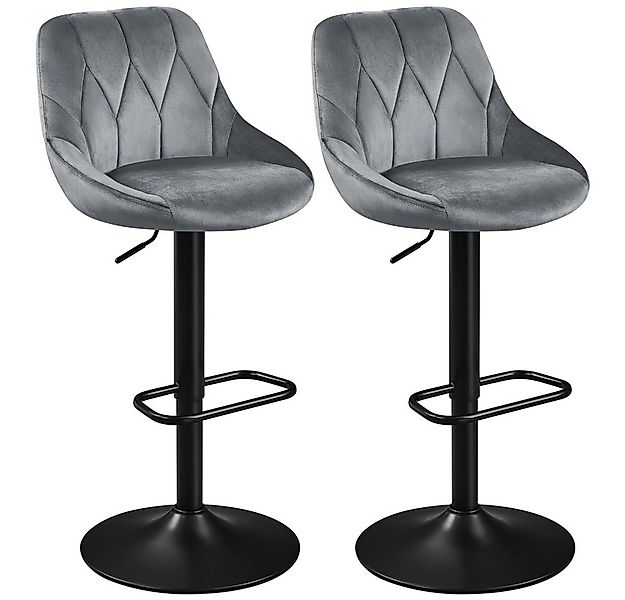 Yaheetech Barhocker (2 St), Verstellbare Sitzhöhe 61,5 cm - 83 cm Polsterho günstig online kaufen