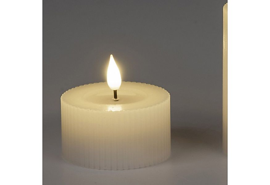 formano LED-Kerze Streifen, Mit Timerfunktion, Creme, Motiv: Rillen günstig online kaufen