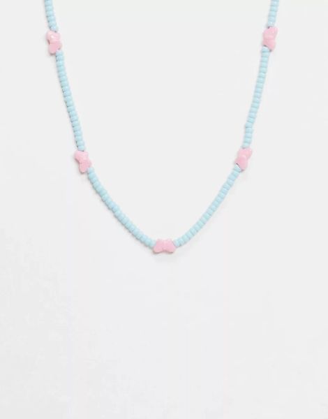 ASOS DESIGN – Halskette mit Schmetterlingsperlen-Mehrfarbig günstig online kaufen